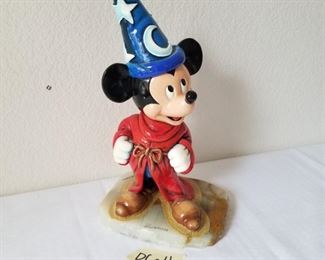 DC-4 ($75) Mixed media stone and resin statue of Micky Mouse from the Sorcerer's Apprentice.  Ron Lee signed and dated this limited edition 315/750.  From 2002 and is 12" tall.