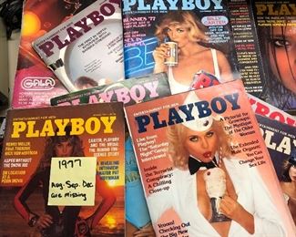 9 issues of Playboy Magazine from 1977- $9