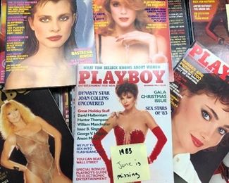 11 issues of Playboy Magazine from 1983- $11