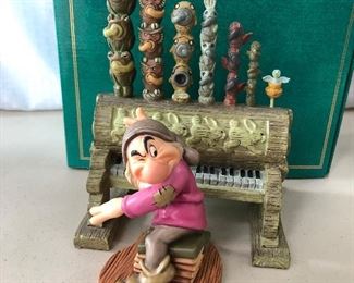 (D6) $75 Grumpy and Pipe Organ 2pc set Snow White and the Seven Dwarfs- w Box, NO COA