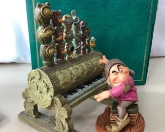 (D6) $75 Grumpy and Pipe Organ 2pc set Snow White and the Seven Dwarfs- w Box, NO COA