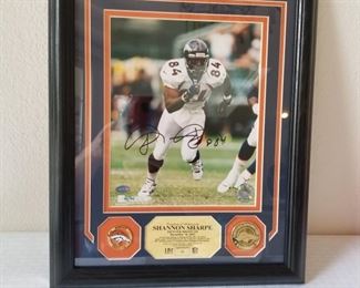 SB-3 ($30) Shannon Sharpe Autographed plaque commemorating 11/16/2003 when he set the NFL record.  Limited edition of 56/84.  