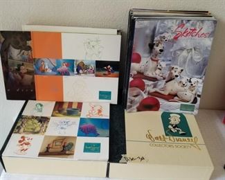 DISN-301 ($75) Over 40 "Sketches" Disney Collectors Society magazines.  All in 2 hard case boxes.  1996-2006