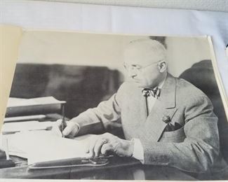 SIG-1 ($100) Invitation from 1955 signed by Harry Truman.   This multi-page invitation was for an event here in Denver for the Harry S. Truman Library fund raiser.   Signature is in ink, and appears to be his (not secretarial).  See comparison with book.  Measure 12.5" x 9.5"