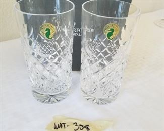 WAT-308 ($60) Disney Waterford set of 2 tall beverage glasses, never used.  Comes with original box.  #113664