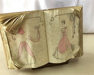 (D23) $60 Cinderella Sewing Book w Wooden Stand no Box NO COA