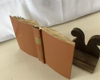 (D23) $60 Cinderella Sewing Book w Wooden Stand- no Box, NO COA