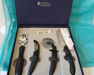 KIT-3 ($90) Cutco Knives set #1838 new in box.  Includes cheese knife, pizza cutter, potato peeler and ice cream scoop.  Great gift idea!  Box in great condition. 