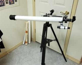 ($30) Meade telescope Model 290-P.  Observe prominent features on Mars, phases of Venus, plus hundreds of star clusters, galaxies, and nebulae (gas clouds) in deep-space!  Equatorial mount with cable controls on both cable controls on both axes.  Coated achromatic objective lens.  5" X 24" viewfinder.