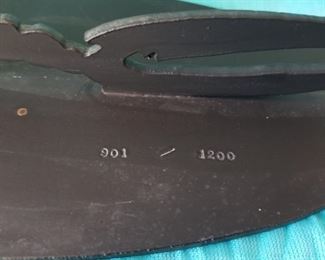 YW-2 ($40) This is a steel sculpture made exclusively for the Warner Brothers Studio Store Gallery in 1992. It features the Road Runner & Wile E Coyote.  Made by Tex Welch.  Limited Edition 901/1200.  Measures 11"long x 9"h.  