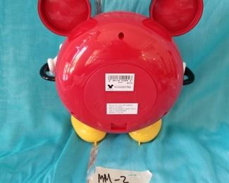 MM-2 ($20) New in Box Mickey Mouse Clock (Battery Operated).  Plastic casing.  Measures 8" tall.