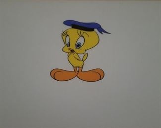 ART-5 ($300) "Anchors Aweigh"  Warner Brothers Tweety LE Sericel #60/2500 With COA.  Limited Edition 60/2500 with COA.  Comes matted and framed with plexiglass.  Measures 19" x 16" framed.