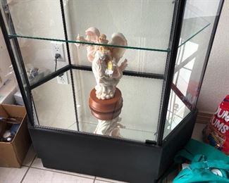 DC1 Glass Display Case $300- Very Nice Quality, Mirrored Bottom and Lighted Top- 76"H x 21"D x 33"W