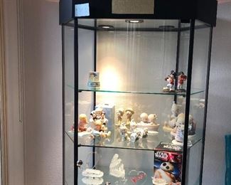 DC1 Glass Display Case $300- Very Nice Quality, Mirrored Bottom and Lighted Top- 76"H x 21"D x 33"W