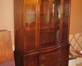 China cabinet with curved glass