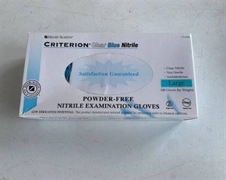 Criterion Clear Blue Nitrile 100 Large Package Examination Gloves