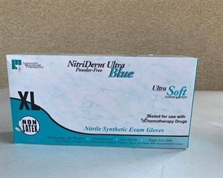 NitriDerm Ultra Blue Powder Free Nitrile Synthetic Exam Gloves XL 100 Package