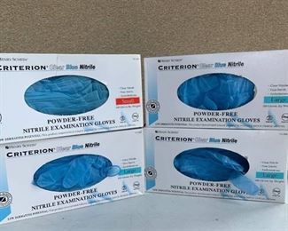 Criterion Clear Blue Nitrile Lot of 4 Open Boxes of Examination Gloves