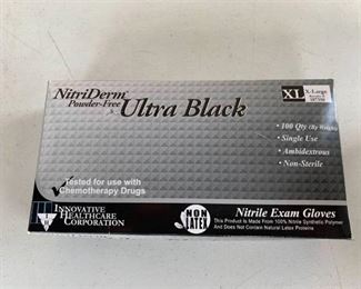NitriDerm Powder Free Ultra Black 100 Package XL