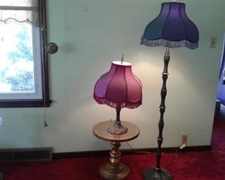 2 Victorian Shaded Lamps