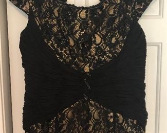 $50 Mother of The Bride Black Lace Bustled Dress Size 10