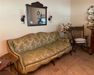 Vintage Couch, Mirror, Rocking Chair, Side Tables