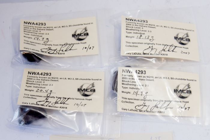 A12	Lot of 4 NWA 4293 Meteorite Specimens 68.13g 	$39.50