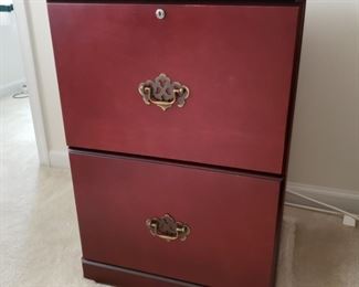 Wood filing cabinet. 20" wide x 16" deep x 27.5 tall.
