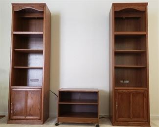 Pair of bookcases. 76" high x 16.5" deep x 22" wide.