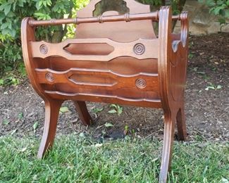 Magazine rack. 16" wide x 20" tall x 12" deep.