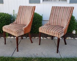 Pair of Velvet chairs. 36" tall x 21" wide x 23" deep.