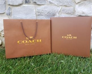 Authentic Coach Box and Gift Bag. Box measurements are 14" x 14" x 6"