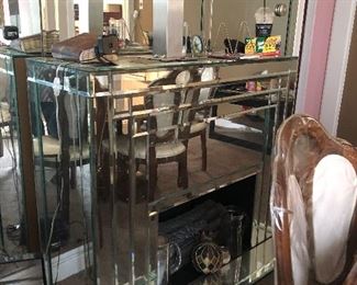 Mirrored Faux Fireplace