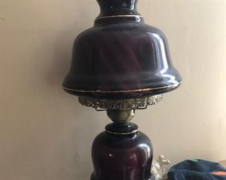 One of a pair of gone with the wind lamps