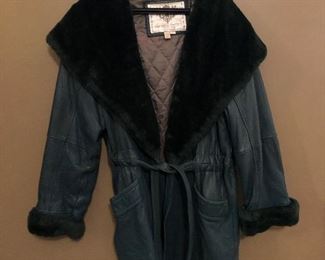 Ladies leather & fur coat