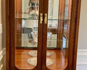 Thomasville Burled wood Curio Hutch
30”w x 18.5”d x 82h $295