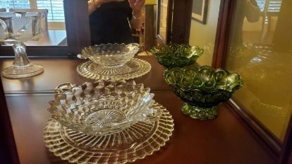 Cur glass bowls, serv. pcs.