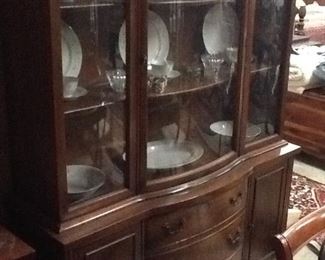 Cherry China Cabinet w/extra Glass Display