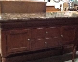Mahogany Marble Top Sideboard