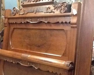 Antique Handcarved Full Sized Bed ( head/ foot boards w/ rails)