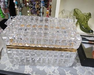 French cut crystal lidded box/casket.