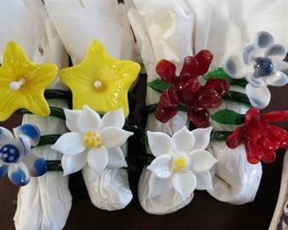 Glass napkin ring holders.