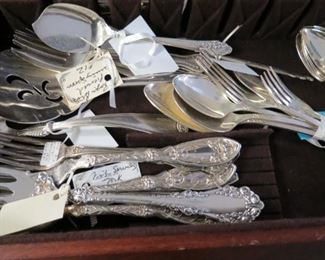 Silver plate serving pieces.