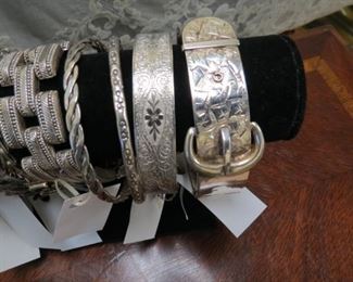 Sterling silver bracelets.