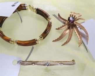 14 kt gold gemstone jewelry.