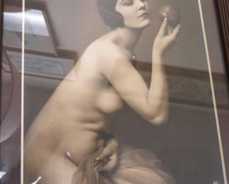 10 x 12 framed nude signed PC Paris Studio.