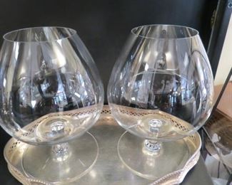 Baccarat large crystal brandy snifters.