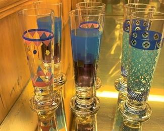 Set of 6 colorful glasses - $5 - 4 1/2" Tall