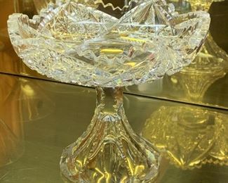 Cut glass compote - $10