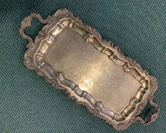 Large silverplate tray - $20 - 27” x 11”